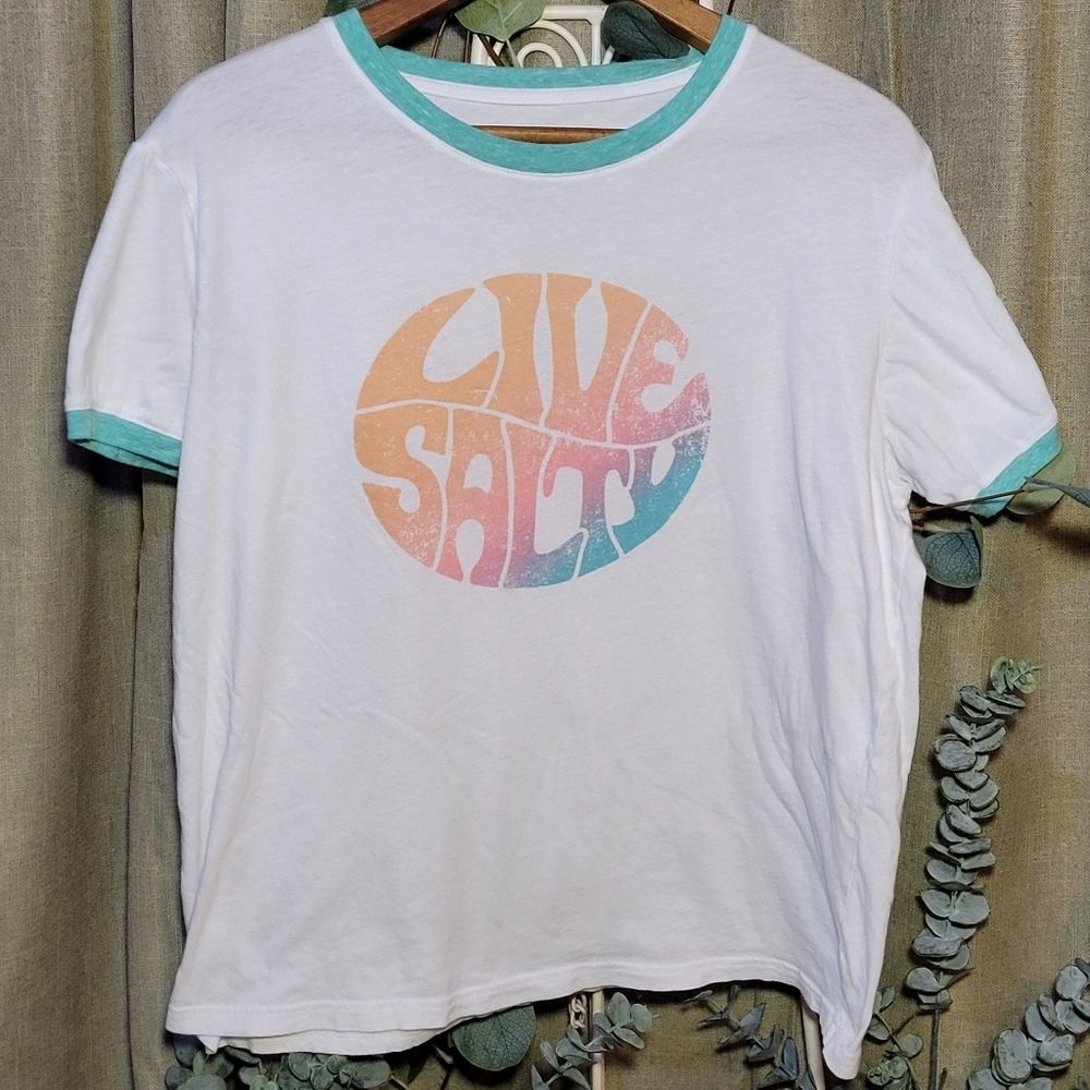 Salt Life "Live Salty" Groovy Ringer Boyfriend Tee - EUC